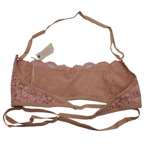 Free People We Are HAH Womans size XL Don't Cross Me Halter Bralette Pink NEW - Picture 3 of 8